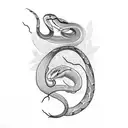 snake with red spider lilies  tattoo design idea