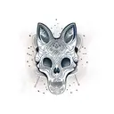 fox skull tattoo design idea