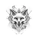 fox skull tattoo design idea