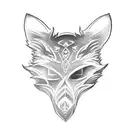 fox skull tattoo design idea
