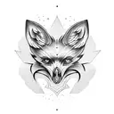 fox skull tattoo design idea
