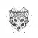 fox skull tattoo design idea