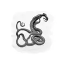 skeleton choking snake tattoo design idea