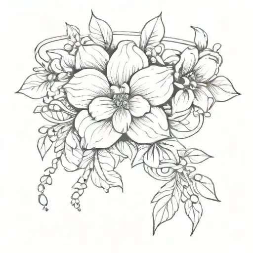 flower ankle bracelet tattoo design idea