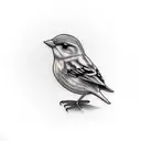 Small canary bird in branch minimalist  tattoo design idea