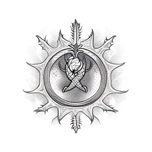 thistle and ouroboros tattoo design idea