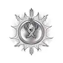 thistle and ouroboros tattoo design idea