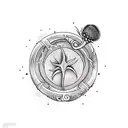 thistle and ouroboros tattoo design idea