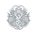 thistle and ouroboros tattoo design idea