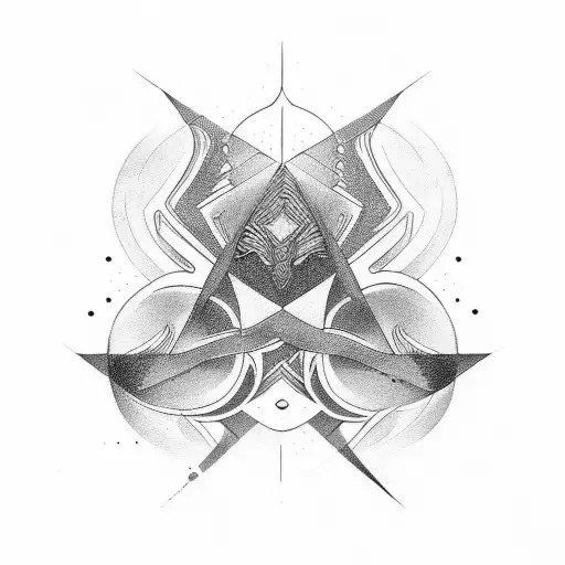 An abstract design combining elements of good vibes and Christian symbolism tattoo design idea