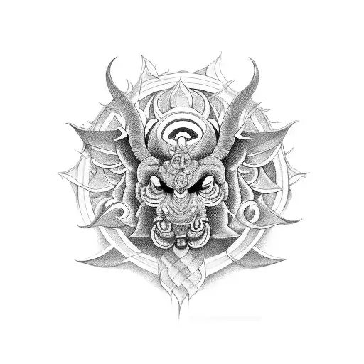 kali deusa hindu tattoo design idea