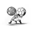 Soccer player kicking a chain ball tattoo design idea