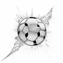 Soccer player kicking a chain ball tattoo design idea