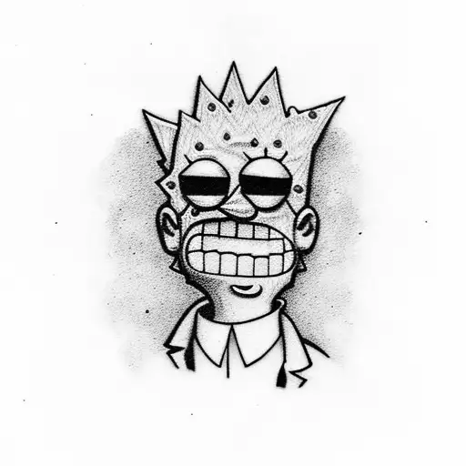 Bart Simpson play ps5 tattoo design idea