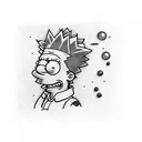 Bart Simpson play ps5 tattoo design idea