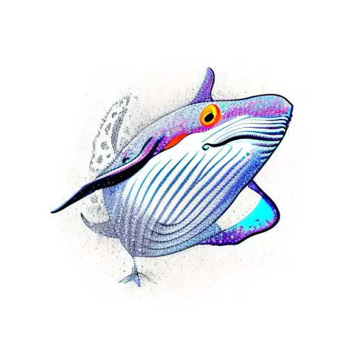 whale manta ray semicolon tattoo design idea
