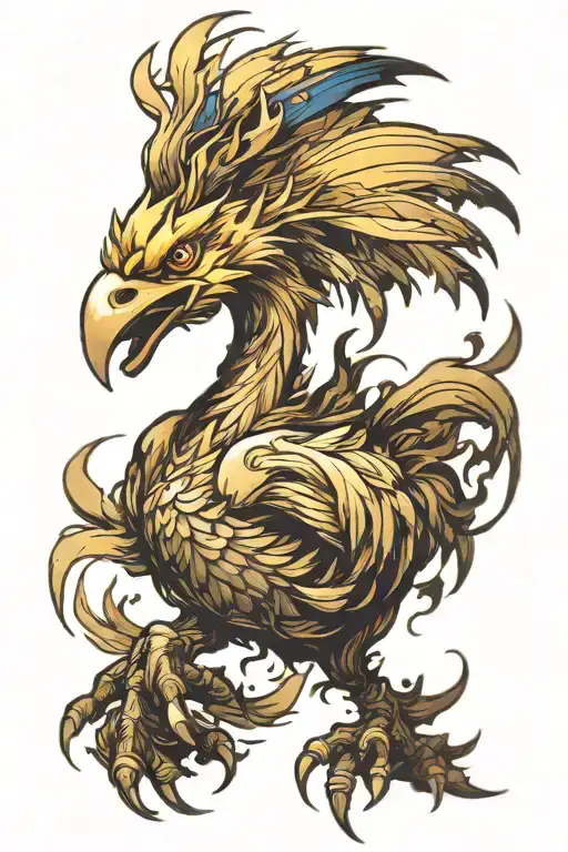 final fantasy chocobo running and tattoo design idea