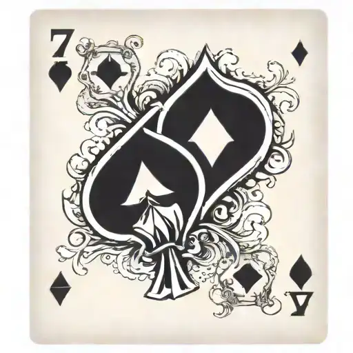 7 of spades and 2 of diamonds tattoo design idea