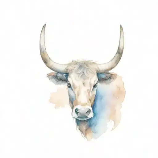 longhorn head with number 13 in the eyes tattoo design idea