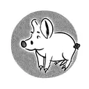 piglet with heart tattoo design idea