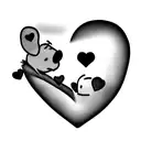 piglet with heart tattoo design idea