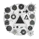 four elements and circuits tattoo design idea