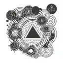 four elements and circuits tattoo design idea