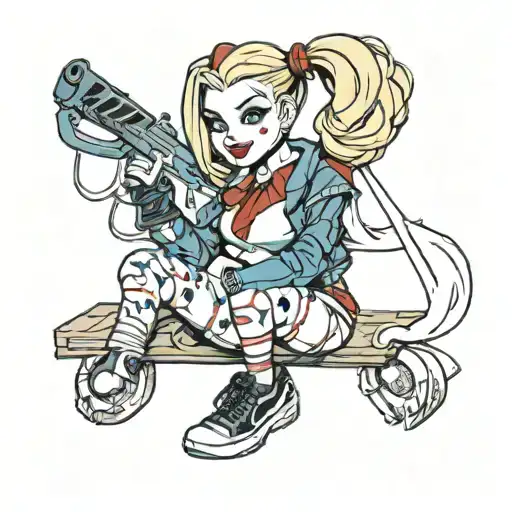 harley quinn tattoo design idea