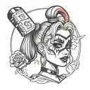 harley quinn tattoo design idea