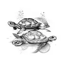 3 turtles  tattoo design idea