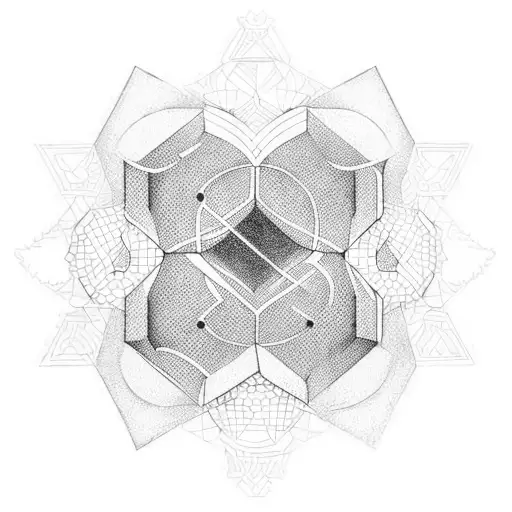 hexagons , negative spacing  tattoo design idea