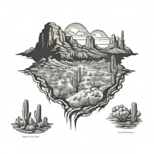 Arizona desert landscape tattoo design idea