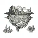Arizona desert landscape tattoo design idea