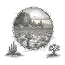 Arizona desert landscape tattoo design idea
