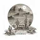 Arizona desert landscape tattoo design idea