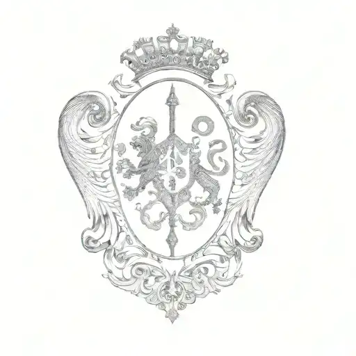 Familie Cote of Arms with letztes D,S,M,I,J,M,HA tattoo design idea