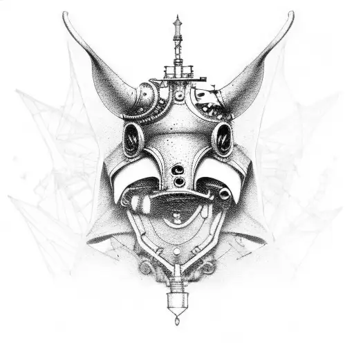 Steampunk-inspired animal cosplay tattoo design idea