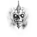 skull jester tattoo design idea