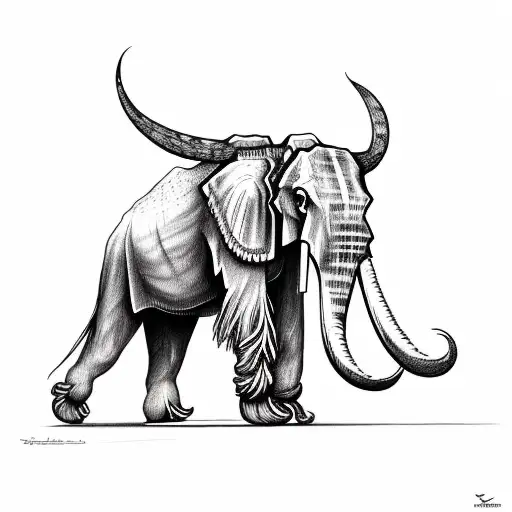 Molthen Scrap metel Mammoth tattoo design idea