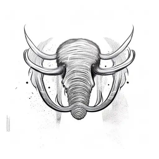 Scrap metel Mammoth tattoo design idea