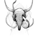 Scrap metel Mammoth tattoo design idea