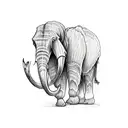 Scrap metel Mammoth tattoo design idea