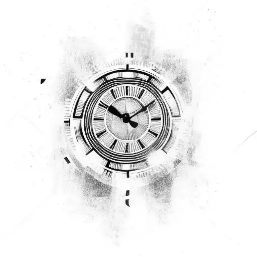 Clock, greek god tattoo design idea