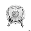 viking shield with two axes tattoo design idea