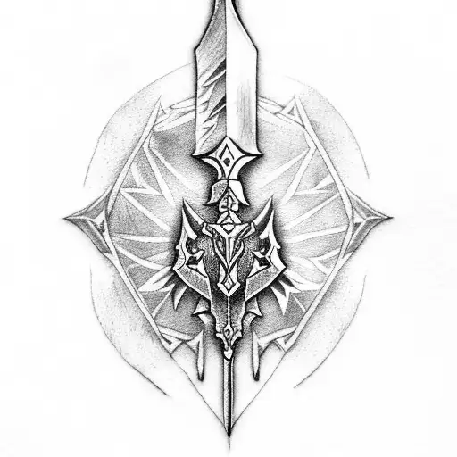 zelda sword simple tattoo design idea
