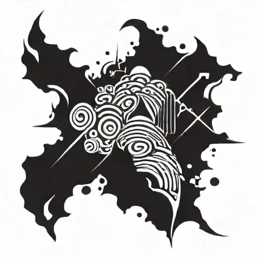volcano explosion tattoo design idea