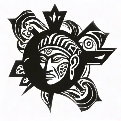 vulcan maya temple tattoo design idea