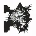 volcano explosion tattoo design idea