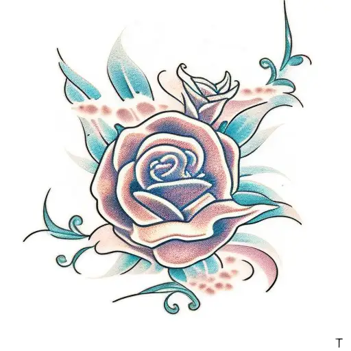 sereia flores mar  tattoo design idea