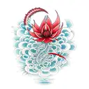 Bloodmoon with red Spider lily tattoo design idea